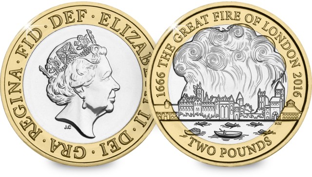 The Great Fire of London will feature on a new £2 coin next year