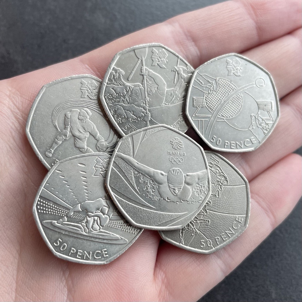 A selection of 2011 Olympic 50p coins