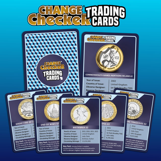 A selection of £2 Trading Card designs