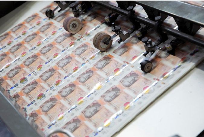 King Charles III banknotes in production
Credit: Bank of England Flickr