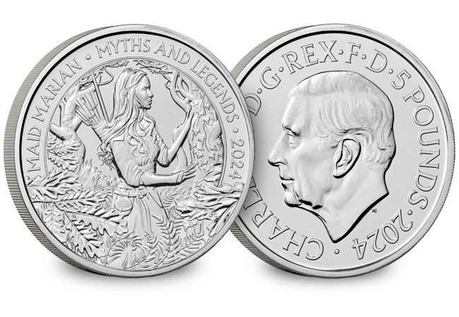 2024 UK Maid Marian £5 Reverse and Obverse