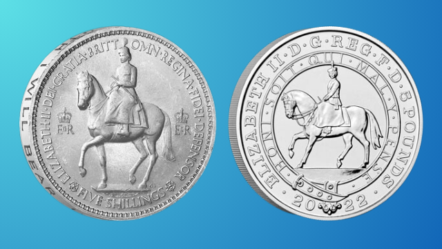 Her Majesty Queen Elizabeth II (1926 – 2022) – a Life in Coins QEII on horseback obverse coin designs