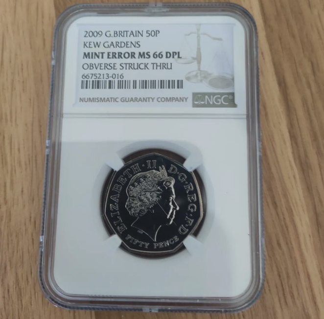 Kew Gardens 50p with strike thru