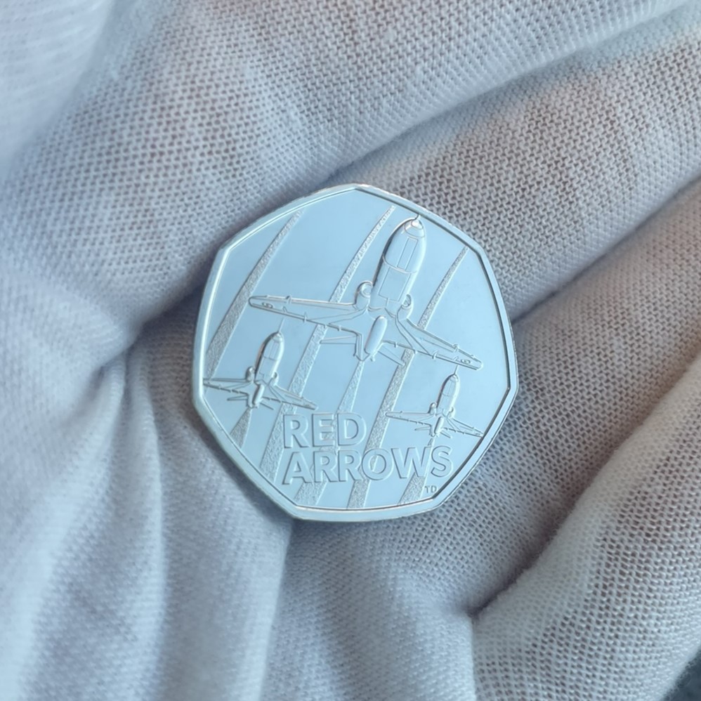 2025 Red Arrows 50p in hand