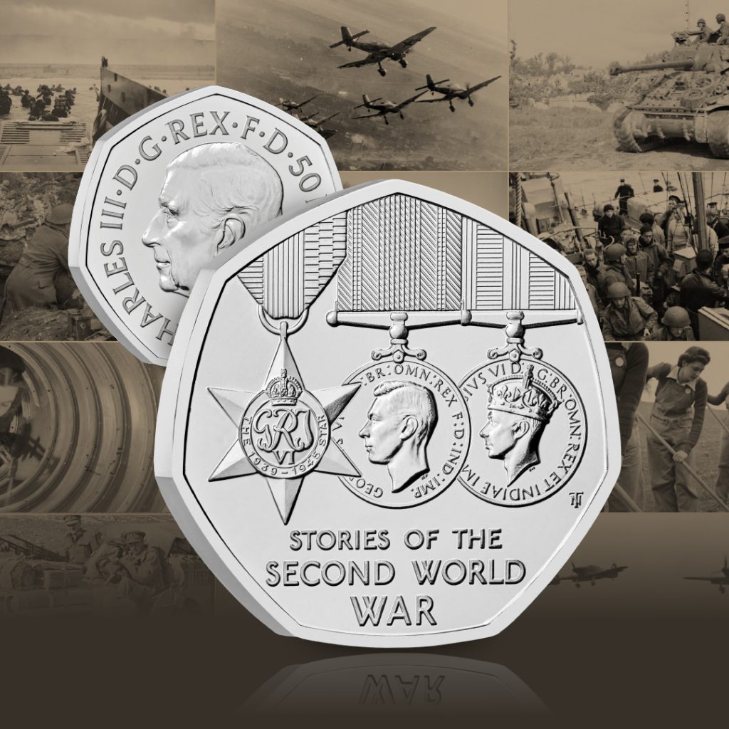 2025 Stories of the Second World War 50p reverse and obverse