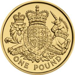 The 2015 Royal Coat of Arms £1 was one of the last commemorative round pound designs
