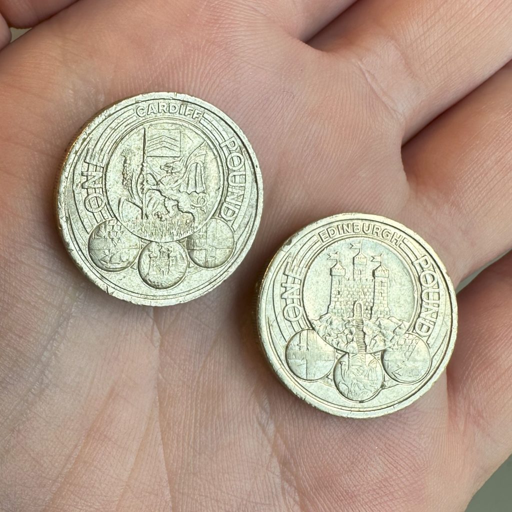 2011 Edinburgh City and Cardiff City £1 coins