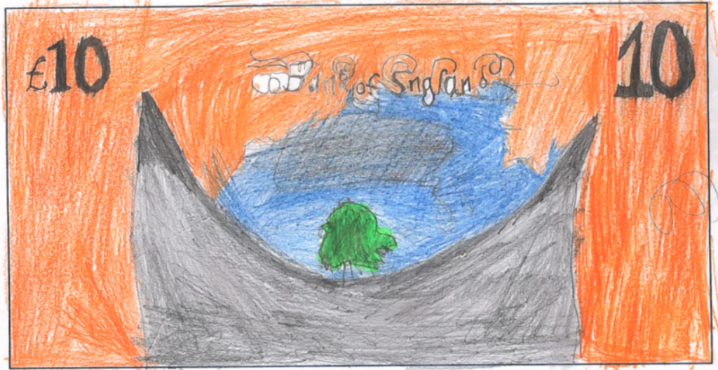 A banknote design featuring the Sycamore Gap tree