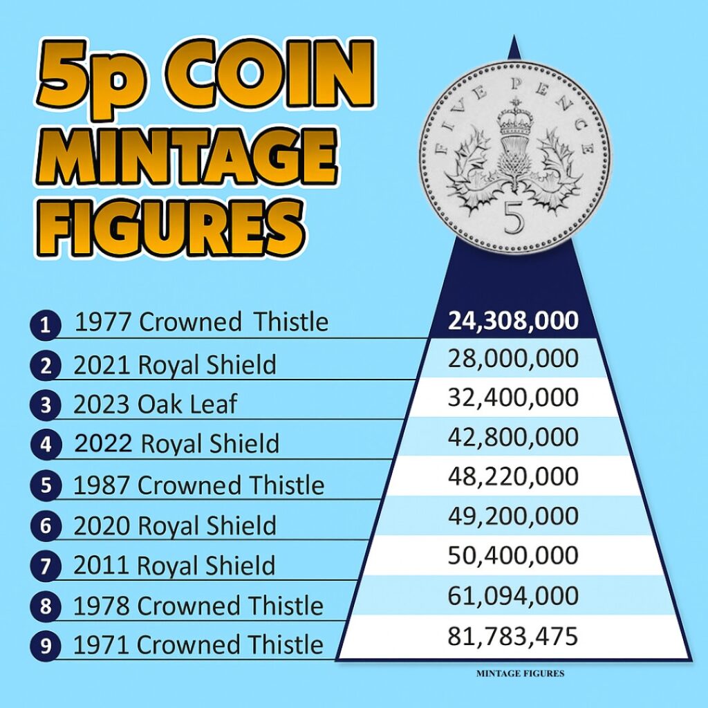 5p Coin Mintage Figures